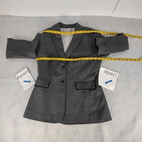 Tahari Arthur S. Levine Gray Stitch Design 2 Button Blazer, Jacket Size 6 - Picture 7 of 10
